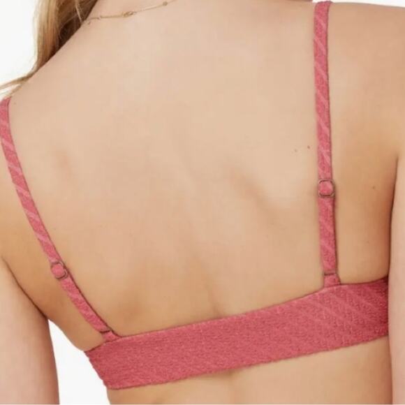 NWT Andie Swim The Symi Bikini Top Textured Sedona Macrame Pink Size Large - Picture 3 of 7